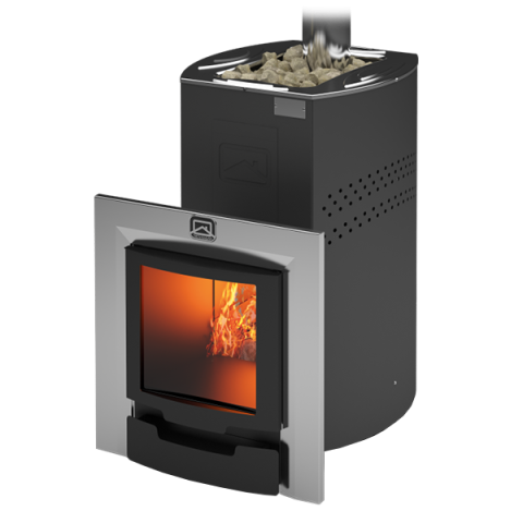 Печь для бани и сауны Домна-20 ЛК Панорама 