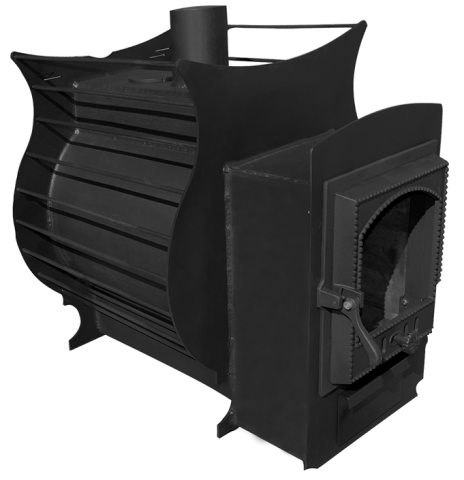 Печь банная Онега 18 (уголь, до 18 м3, чугунная дверка со стеклом, 6 мм)