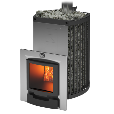 Печь для бани и сауны Домна-Сетка-20 ЛК Панорама