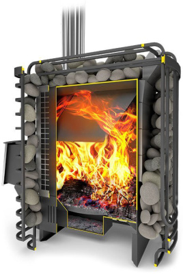 Банная печь Сибирский утес 20 ЛП Панорама ПРОФИ Теплодар