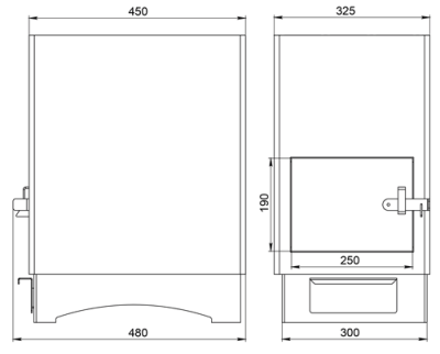 Печь банная Копеечка (сталь 6 мм, возможность установки навесного бака) (НМК)3